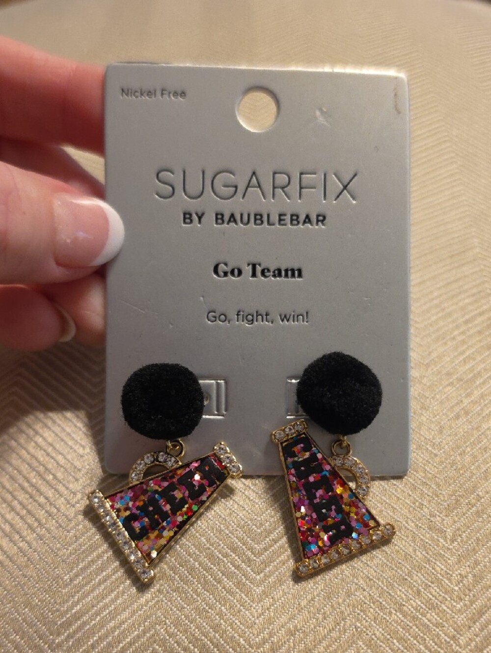 Sugarfix by BaubleBar Black Pom Pom Cheerleader Megaphone Earrings